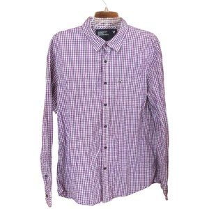 American Eagle Outfitters Purple Gingham Vintage Fit Button Down Shirt Large